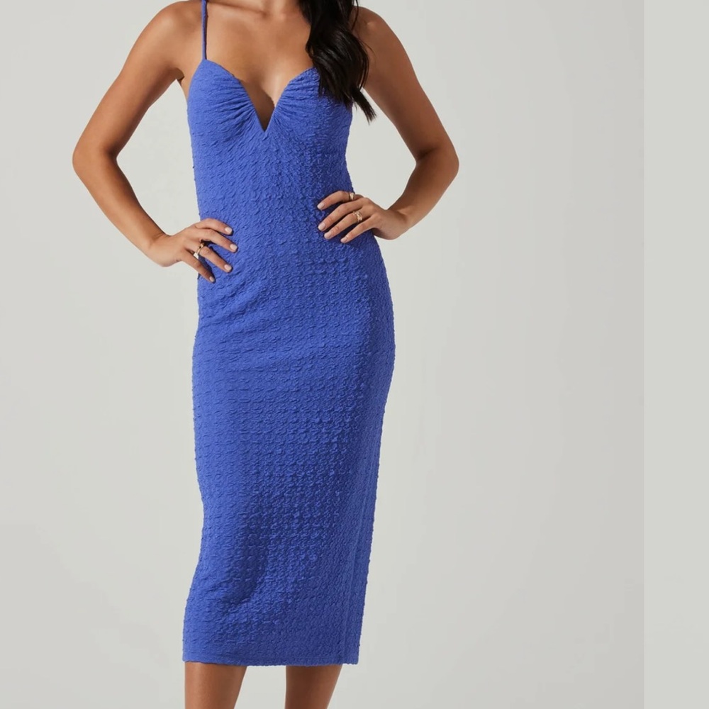 Astr textured midi dress
